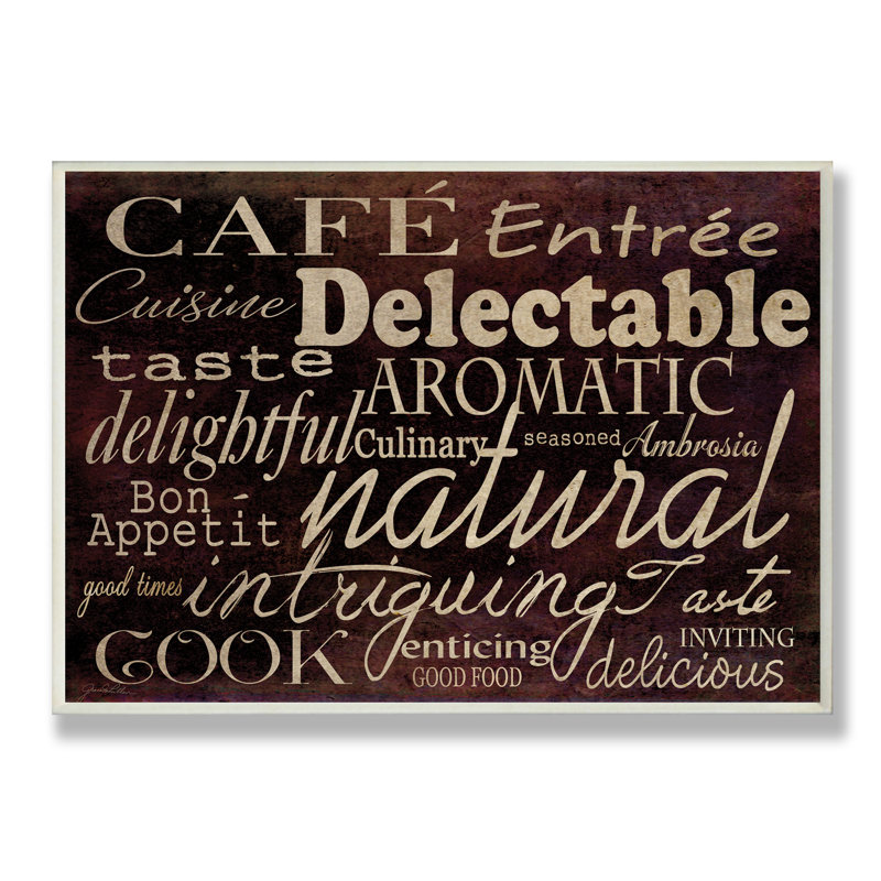 Ehme «Café Entrée», art textuel sur bois
