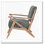 Fauteuil d'appoint capitonné avec finition noyer antique-425924433