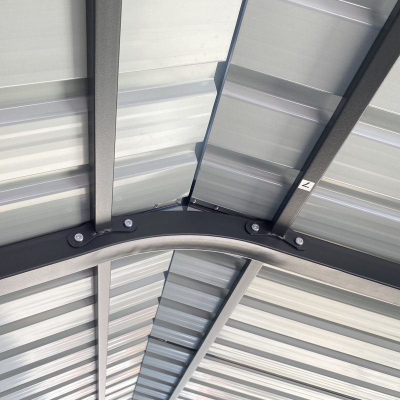 Auvent de garage 10X15FT avec toit en acier galvanisé, H 106,8 po x l 120 po x P 180 po