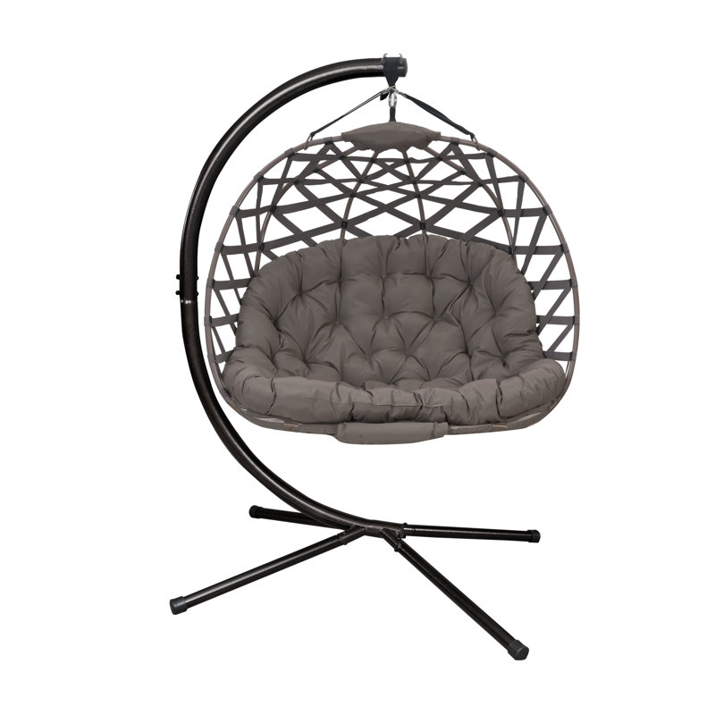 Abdool 2 Person Porch Swing, Cross weave/Sand
