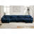 U Shaped Sectional Sofa Cloud Couch With Movable Ottomans, Convertible Deep 4 Seater Modern Velvet Comfy Upholstered Corner Couch-2058932362-2058932361