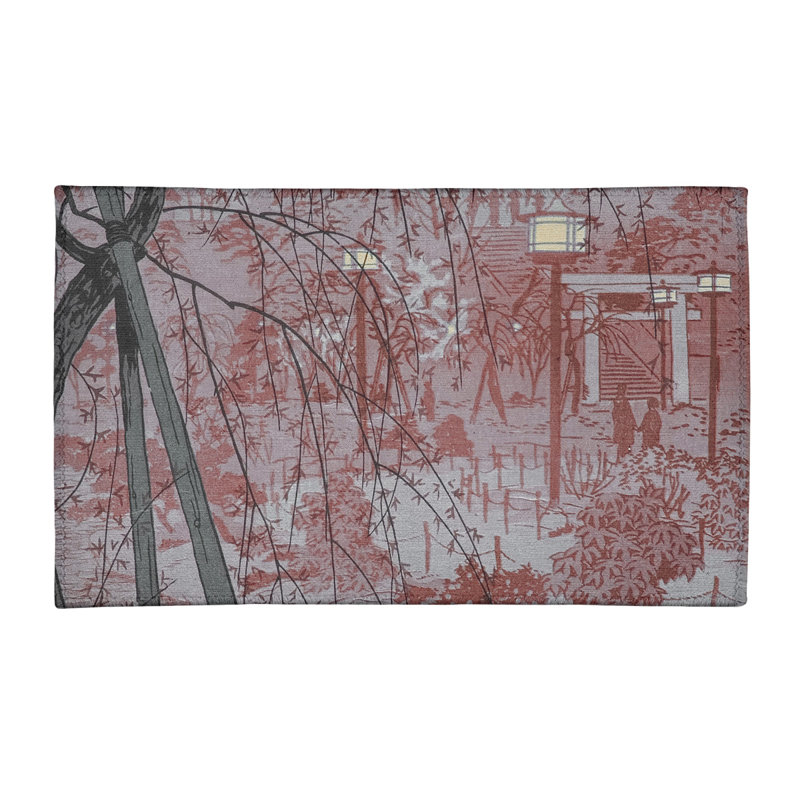 Tapis rouge Misty Evening at Shinobazu Pond, Rectangle 2 pi x 3 pi