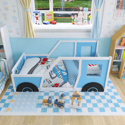 Childlike Unique Car-Shaped Platform Bed, Suitable For Boys