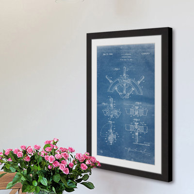" Boat Steering Wheel 1941 Blueprint " by Steve King