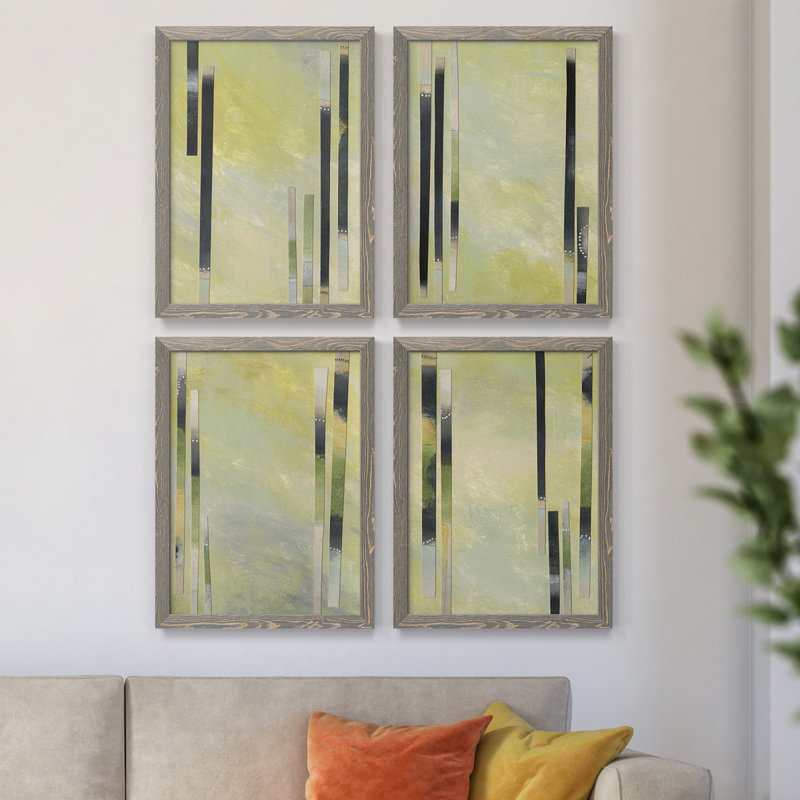 «Neutral Assemblage I», toile encadrée de qualité supérieure - prête à être accrochée, H 24 po x l 72 po x P 1,5 po, Gris
