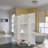4 Panel Wood Room Divider Screen with Shelves - Freestanding Partition with Display Shelves-17787902
