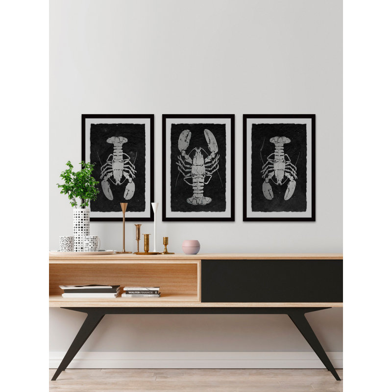 « tres caroubesa ii triptyque », ensemble de 3 reproductions de dessins encadrées, H 18 po x l 12 po x L 1,5 po