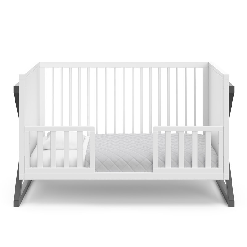 Lit de bébé convertible 3-en-1 Equinox, Blanc / gris