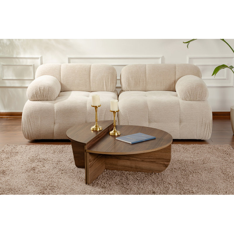 Modern Walnut Coffee Table, 90 x 30 x 60 cm, 100% Melamine Coated Particle Board, Thickness: 0 cm, Design for Living Room, Durable & Stylish, For Contemporary Home Décor