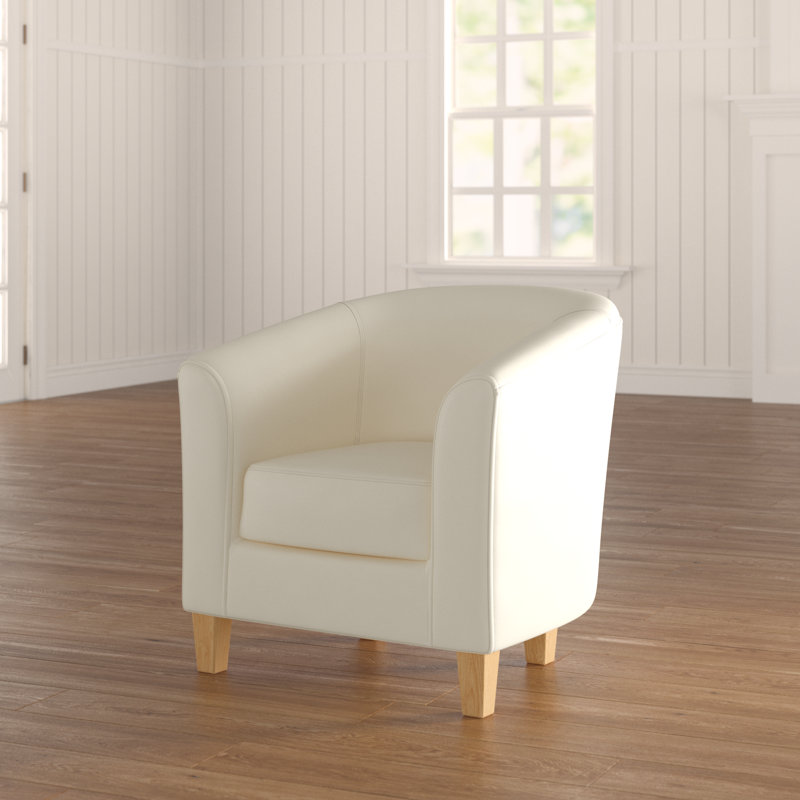 Brummett Faux Leather Accent Chair, Cream