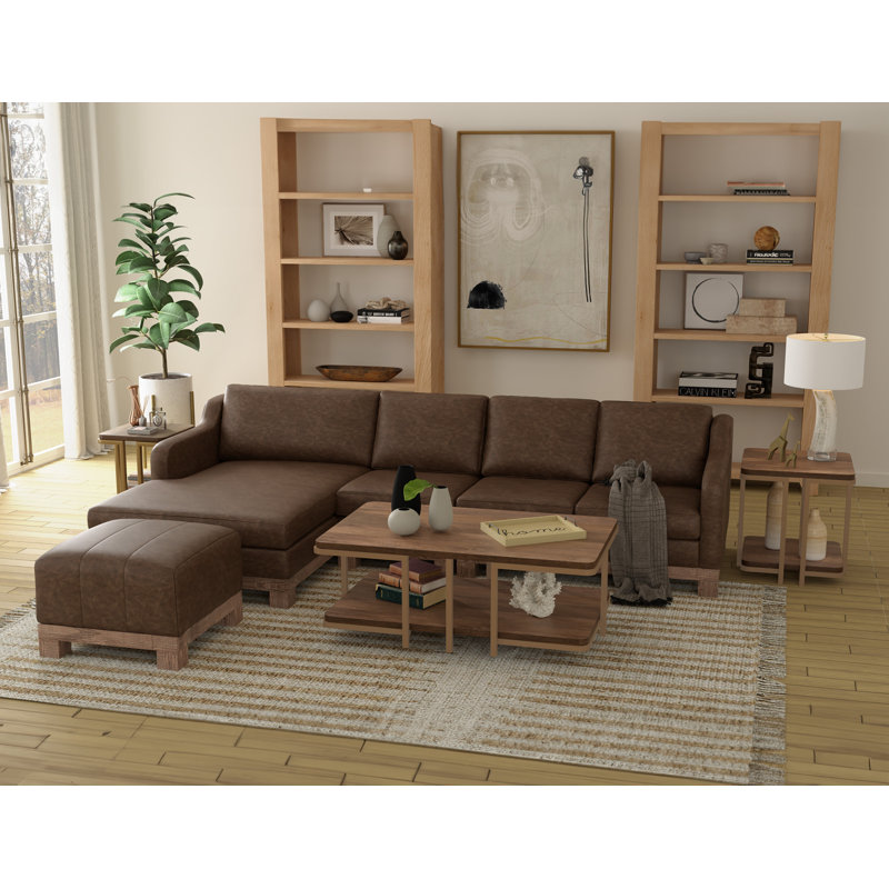 Causeuse et accoudoir modulaire Giralda, Brun