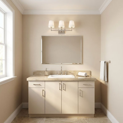 3-Light Dimmable Nickel Vanity Light