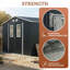 Remise de rangement extérieure 8 x 10 pieds avec film protecteur, quatre fenêtres à lumière du jour, portes verrouillables, remise de rangement gris foncé.-122107882-122107880