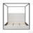Metal Canopy Bed with Tall Upholstered Headboard and Four Poster, No Box Spring Needed-2095645257-2095645259