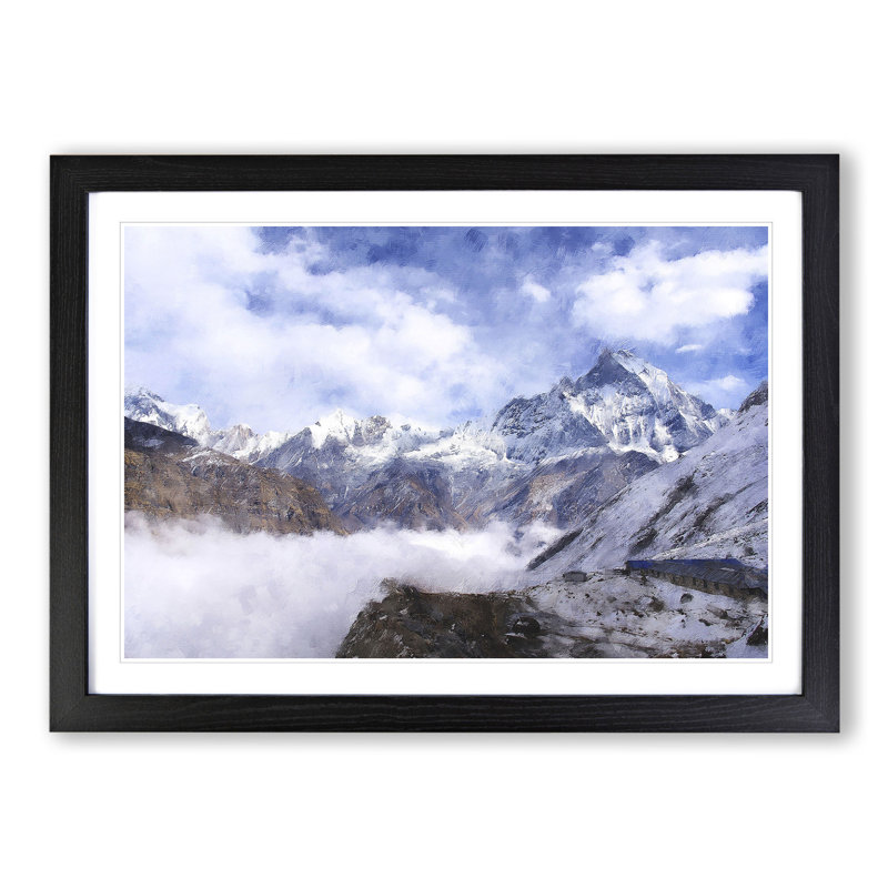Mountain View Vol.4 - Picture Frame Painting, Black Framed, 27cm H x 36cm W x 2cm D