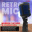 Microphone rétro dynamique à 5 cœurs emblématique de style rétro cardioïde classique