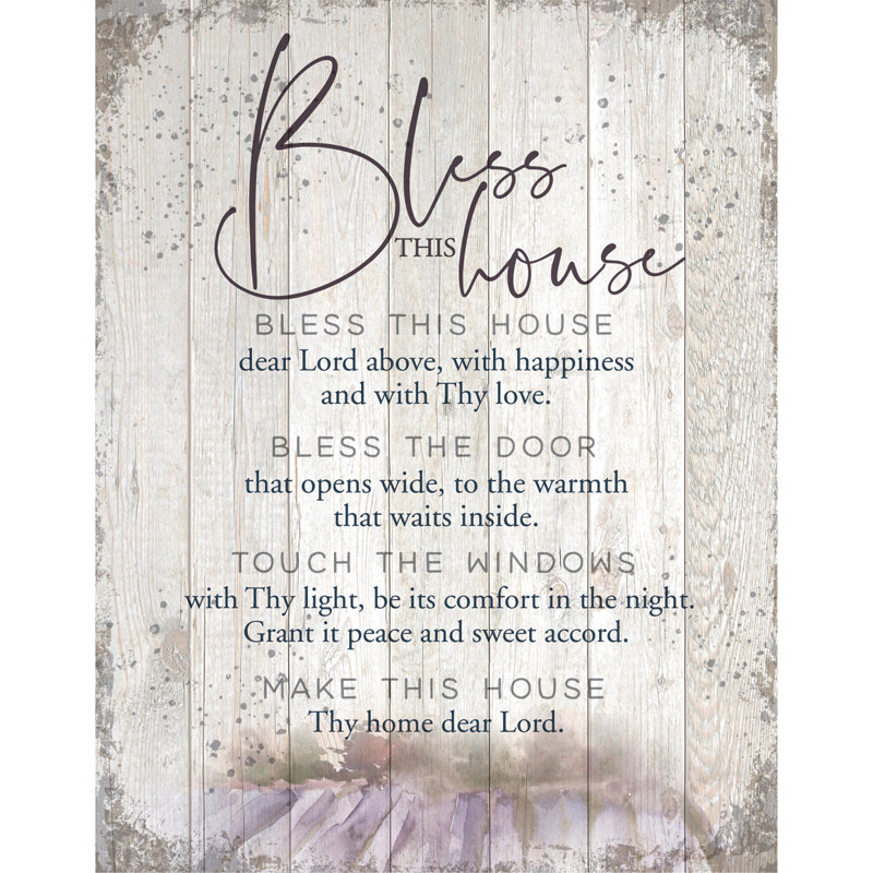 «Bless This House», impression sur bois sans cadre