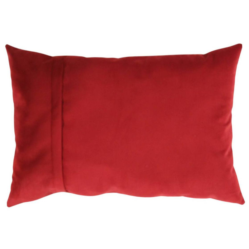 Square Pillow Cover & Insert, 16"H x 24"W, Red/Blue/Beige, Rectangle