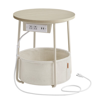 Side Table With Charging Station