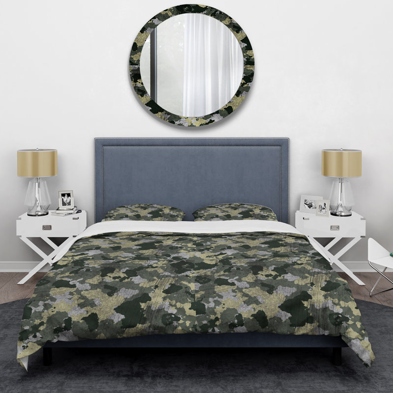 Camouflage vert tendance - ensemble de housse de couette abstrait - microfibre de polyester