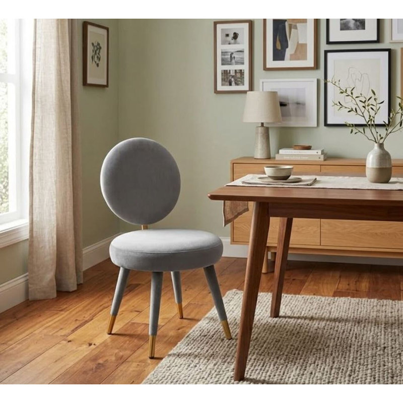 Chaise en velours gris clair Stephanie, Gris clair