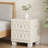 Elegant Velvet Nightstand With 2 Drawers And Crystal Handle, Storage Bedside Table With Button-Tufted-1957533875