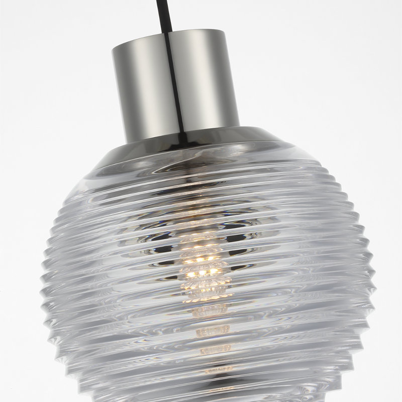 Waterford Circon 5" Mini Pendant with Clear Crystal, Polished Nickel