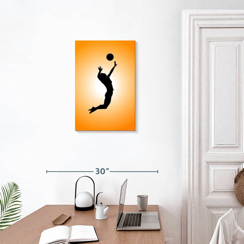 Silhouette de joueur de volleyball Sireci, H 24 po x l 16 po
