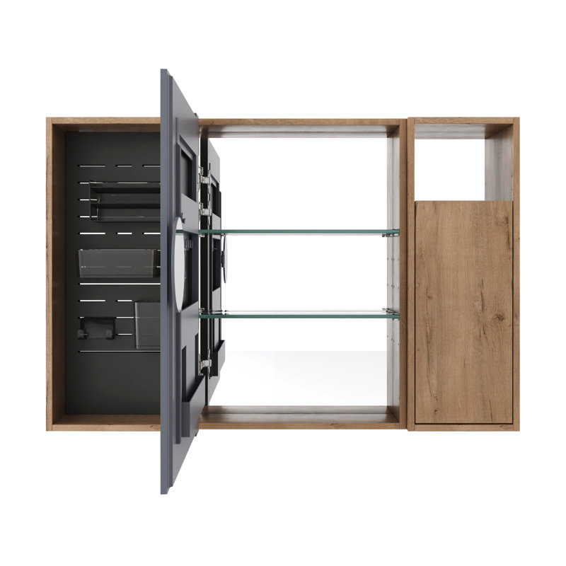 Armoire à pharmacie avec miroir de salle de bain moderne en contreplaqué avec rangement 41,7 po