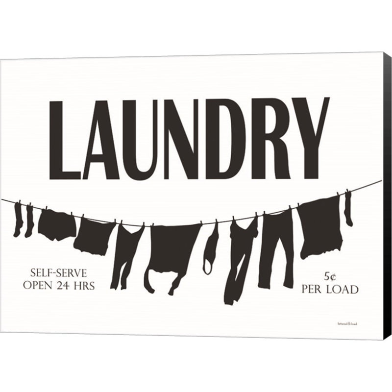 Blanchisserie, corde à linge par Lettré et doublé - impression sur toile tendue