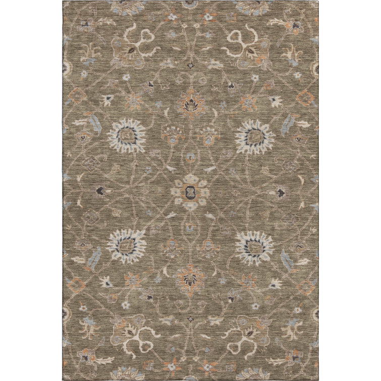 Premium Machine Washable Ducote AMF1137 Global Rug
