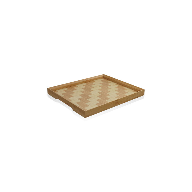 Elegant Walnut Bamboo Tray, 12.2 x 9.8 x 1.2 inches | 100% Natural Bamboo, Durable and Eco-Friendly | Perfect for Serving Snacks, Breakfast in Bed, or Home Décor | Lightweight and Stylish Design