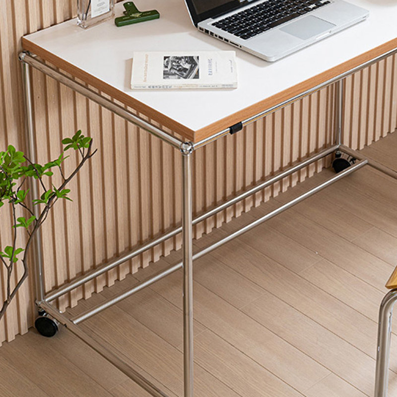 Bureau d'écriture mobile moderne et minimaliste avec roulettes, H 29,92 po x l 48,81 po x P 23,62 po