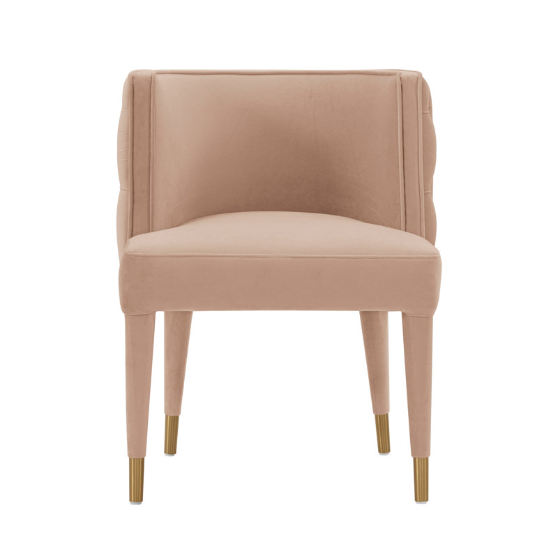Lieven Tufted Velvet Side Chair Dining Chair, Nude, 1