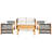 Menges Outdoor Patio 4 Pieces Acacia Wood Sofa Set with Cushions-773709569