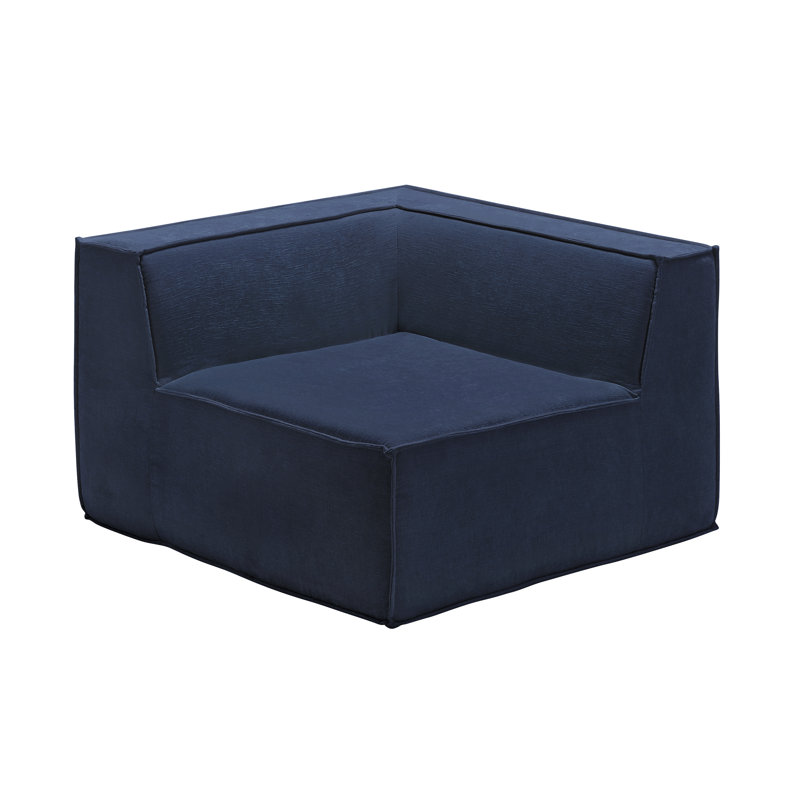 Canapé modulaire avec repose-pieds réversible Ezra, Bleu