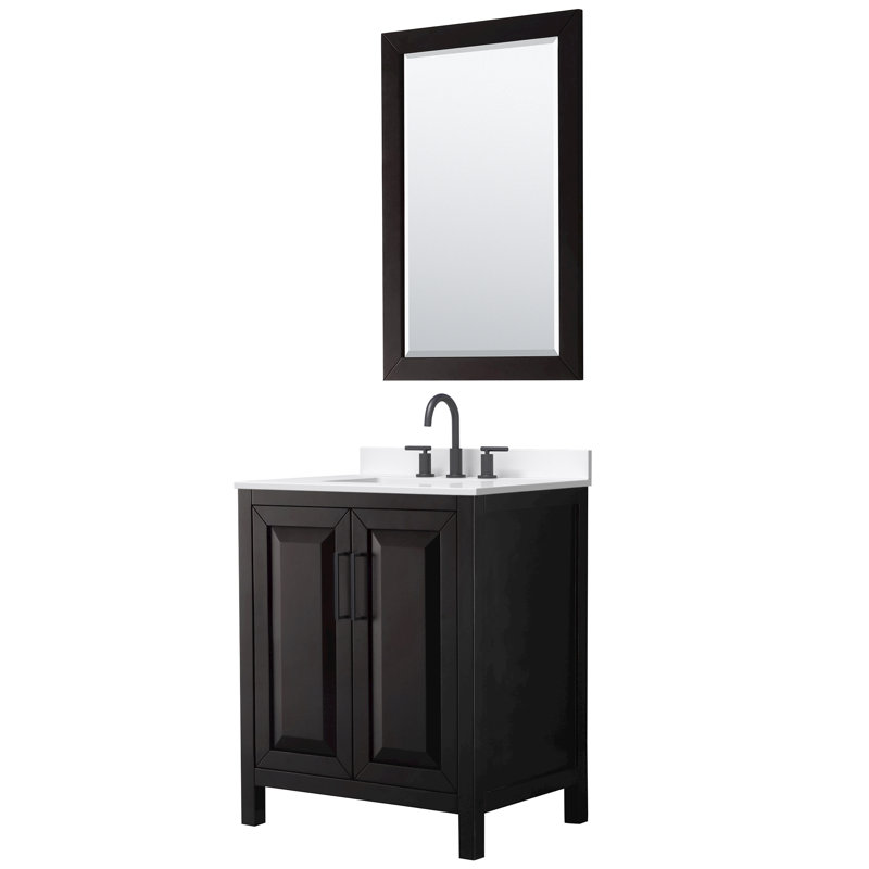 Daria 30'' W Vanity, Brown, Matte Black, Giotto Quartz