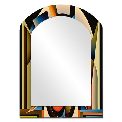 Circular Retro Dynamics I - Large Arched Wall Mirror On Metal