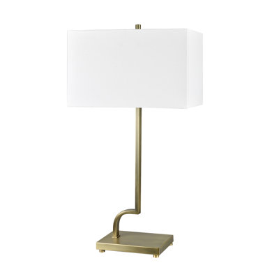 30.75" Metal Table Lamp With White Shade