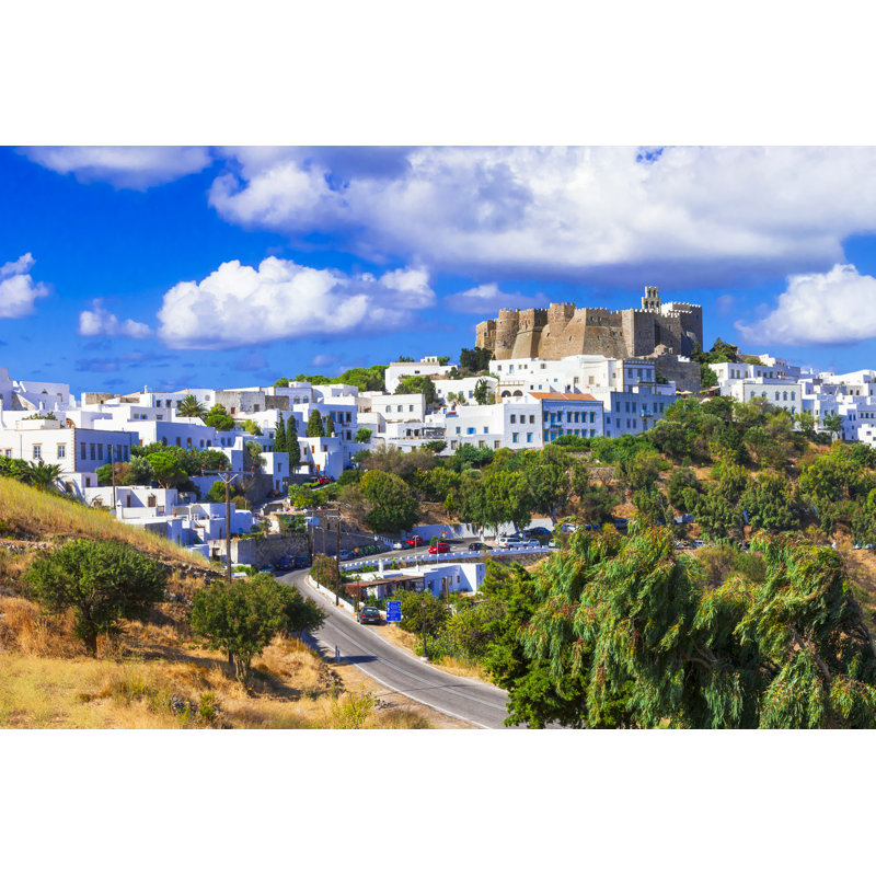 View Of Monastery Of St.John In Patmos Island - Wrapped Canvas Print, 30cm H x 46cm W x 3.8cm D