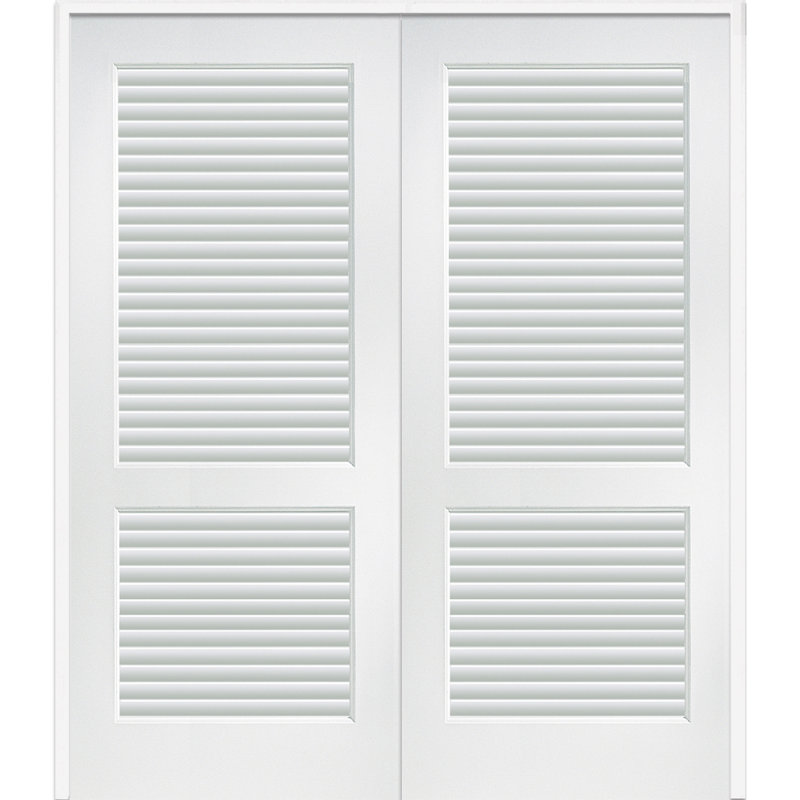 Porte à persiennes à persiennes en bois manufacturé massif, 47,8 po x 80 po