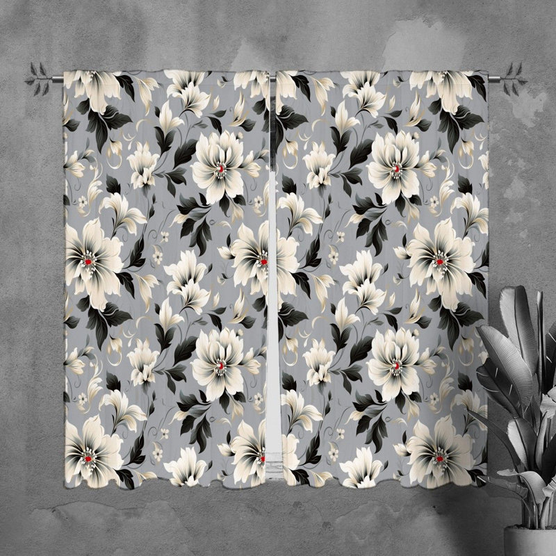 Rideaux à motif floral - 6099, L 20 po x L 82 po