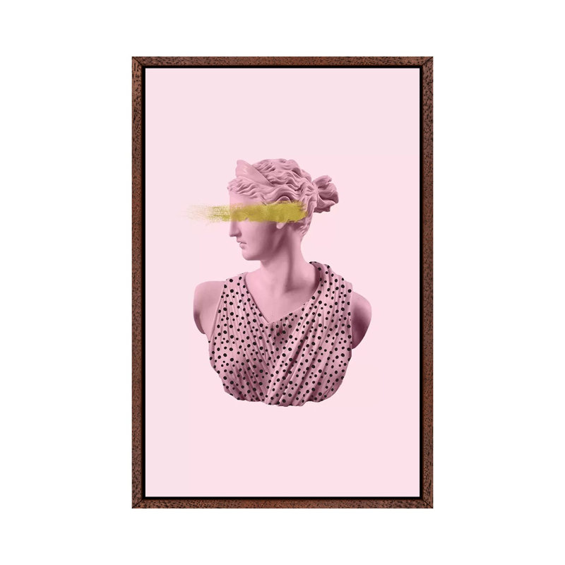 Goddess In Spots - Print on Canvas, 66.04cm H x 45.72cm W x 3.81cm D, Classic Brown Wood Framed