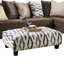 Repose-pieds rembourré de style contemporain avec pieds en bloc de microfibre doux imprimés