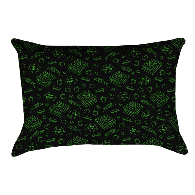 Coussin Katelyn Elizabeth, Simili daim, Noir/vert
