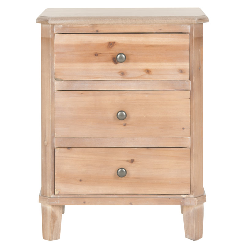 Applonia Solid Wood 3 - Drawer End Table, Red Maple