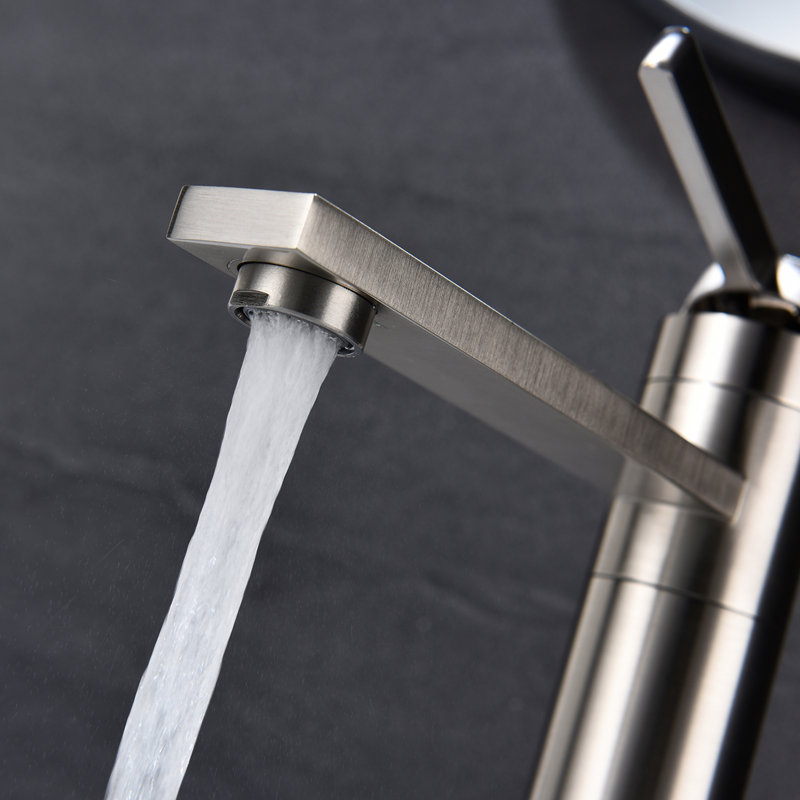 Basin Faucet In Brushed Nickel - Single Handle Design, Stainless Steel, Reduced Cleaning Effort, Stylish Look Tap For Bathroom Handle, Smooth Texture, Appeal