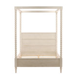 Marcellina Rubberwood Canopy Panel Bed, Whitewash, Eastern King
