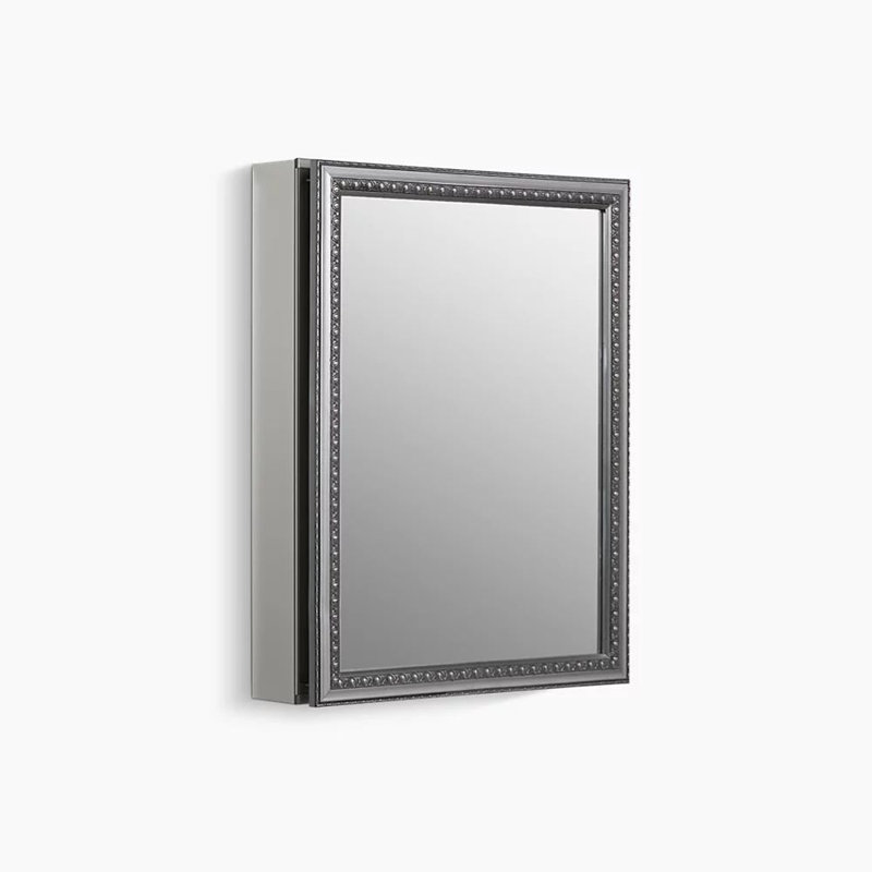 Kohler Clw Recessed/Surface Mount Framed Medicine Cabinet with 2 Adjustable Shelves and Interior Mirror, Silver