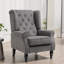 Chaise d'appoint moderne gris foncé avec dossier capitonné et pieds en bois - T3971P405899-1816359374